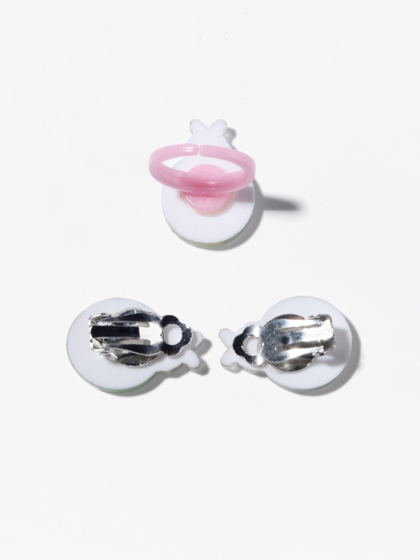 Набор детский Набор детский "Выбражулька" 2 предмета: клипсы, кольцо, божья коровка, цвет МИКС