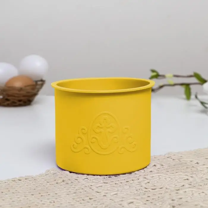 Форма для кулича на Пасху «ХВ», желтая, набор 3 шт., силиконовая Форма для кулича на Пасху «ХВ», желтая, набор 3 шт., силиконовая