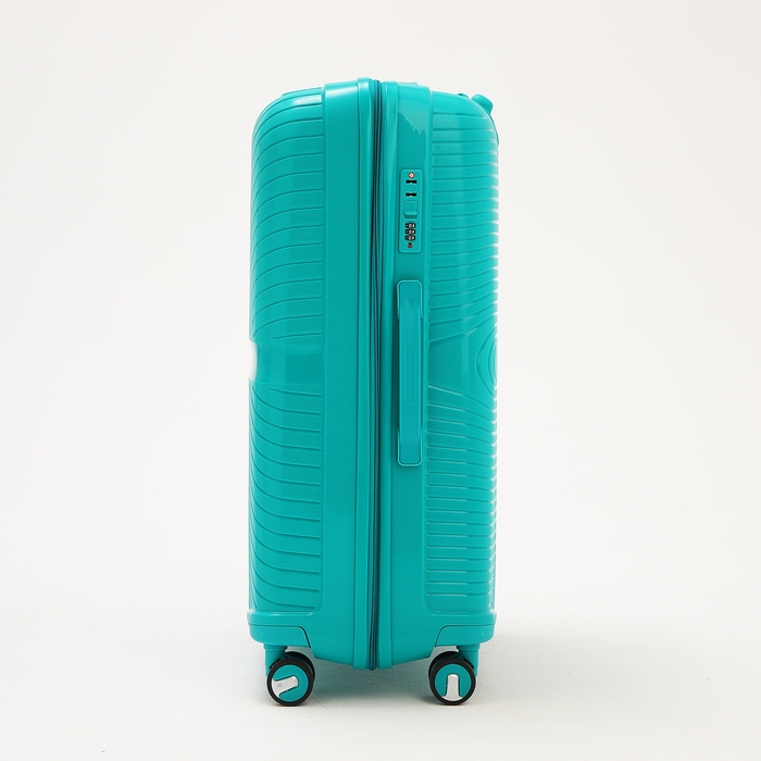 Чемодан большой 100 л (L), отдел на молнии, кодовый замок, 4 колеса, цвет бирюзовый Чемодан большой 100 л (L), отдел на молнии, кодовый замок, 4 колеса, цвет бирюзовый