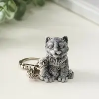 Брелок "Котенок с поднятой лапкой маленький" 3,5 см