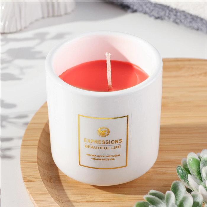 Свеча ароматическая  Свеча ароматическая "Expressions Beautiful Life", ароматические травы, 6,5х9 см