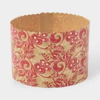 Формы для выпечки кулича бумажные, одноразовые, набор 10 шт., 13.4&times;9.5 см, красные