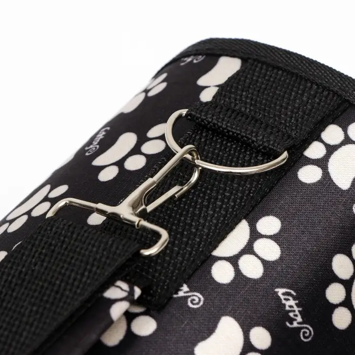 Сумка - переноска для животных &laquo;Лапки Happy&raquo;, размер S, 37.5&times;17&times;22 см, чёрная