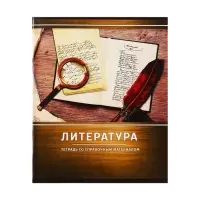 Тетрадь предметная 48 листов в линейку Calligrata, «Металл. Литература», обложка мелованный картон, серые листы