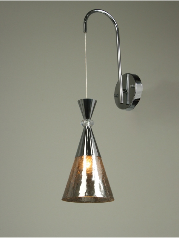 Бра «Рианна» 1х40Вт Е27 серебро 23х15х49+80см