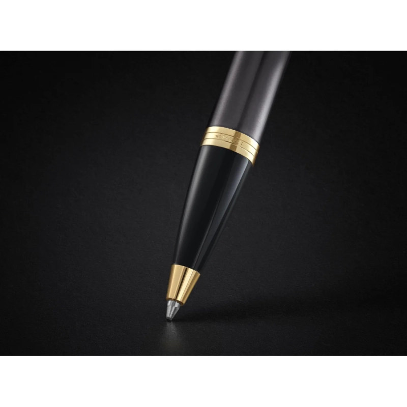 Ручка шариковая Parker IM Grey GT 1мм,кнопочная,синий,подарочн.кор, 2214613