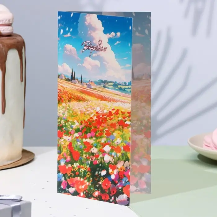 Открытка-евро «Поздравляю!», 21×10 см Открытка-евро «Поздравляю!», 21×10 см