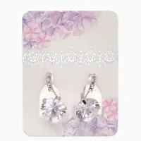 Серьги со стразами &laquo;Циркония&raquo; мини, круг, белые в серебре