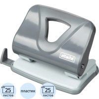 Дырокол Attache Smart до 25 листов, линейка, пластик, серый