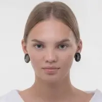 Клипсы &laquo;Вечеринка&raquo; овалы, цвет серый в сером металле