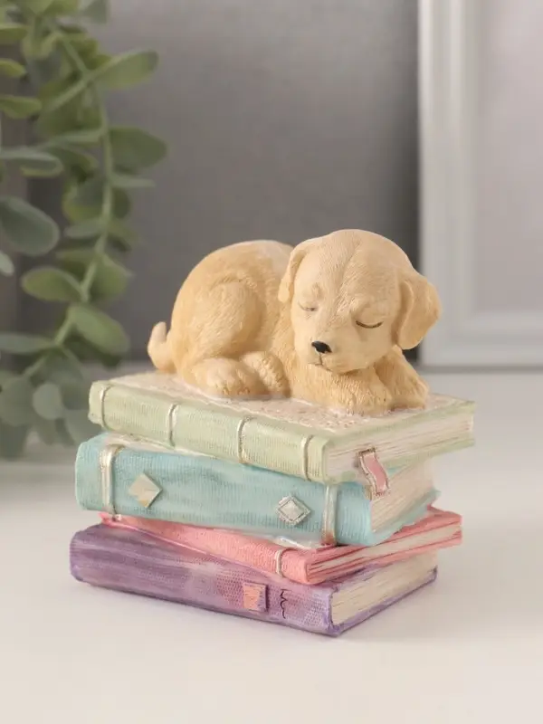Фигурка полистоун &laquo;Щенок спит на книгах&raquo;, 9&times;7&times;8.5 см