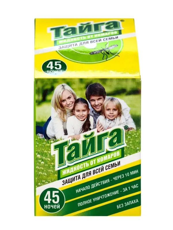 Дополнительный флакон-жидкость от комаров &laquo;Тайга&raquo;, без запаха, 45 ночей, 30 мл