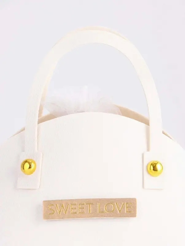 Кожаная подарочная сумочка для бижутерии и сувениров, белая с мешочком, 14&times;6.5&times;12.8 см