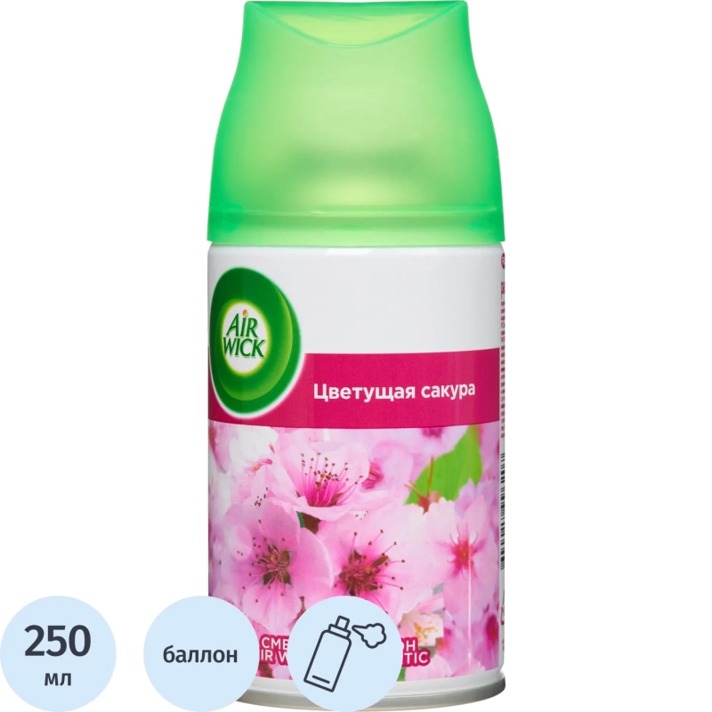 Баллон сменный для автоосвежителя Air Wick Pure Цветущая сакура, 250мл
