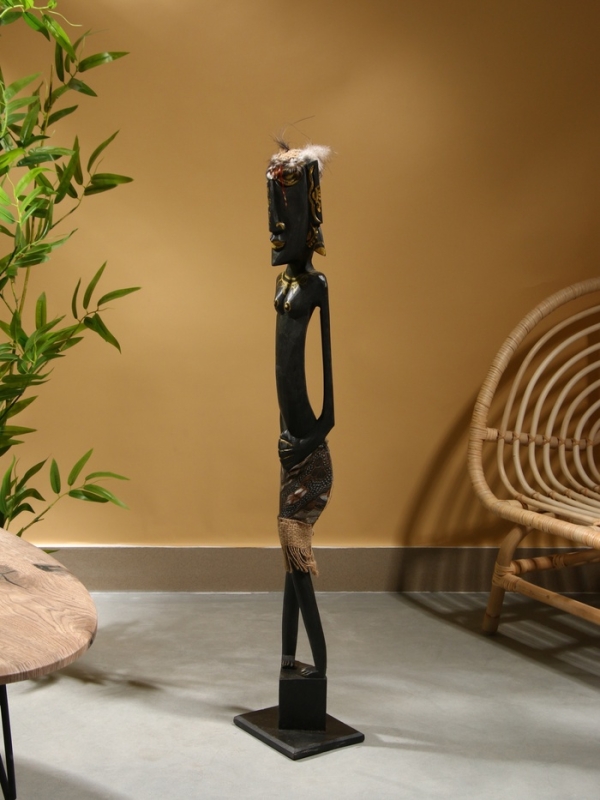 Сувенир интерьерный Сувенир интерьерный "Абориген" 19х14х100 см, дерево, цв. чёрный