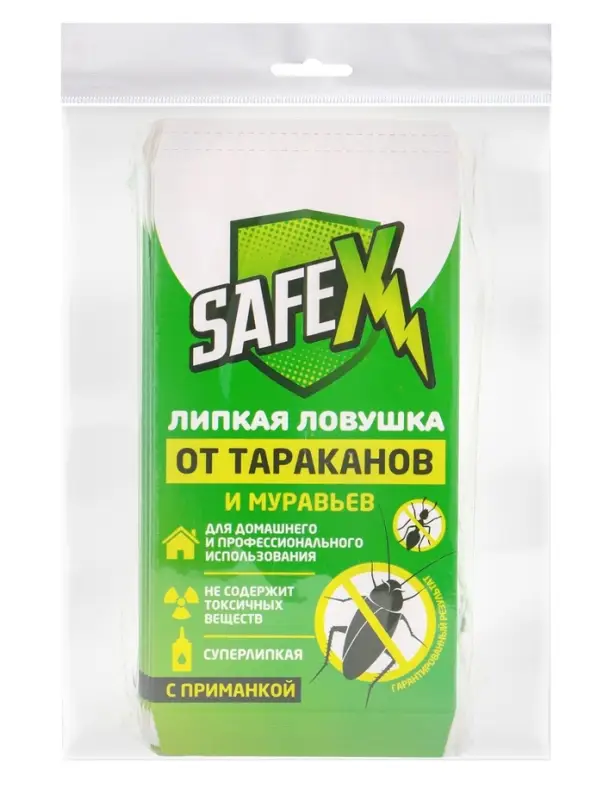 Средство от тараканов, муравьев Клеевая-ловушка SAFEX, набор 15 шт.