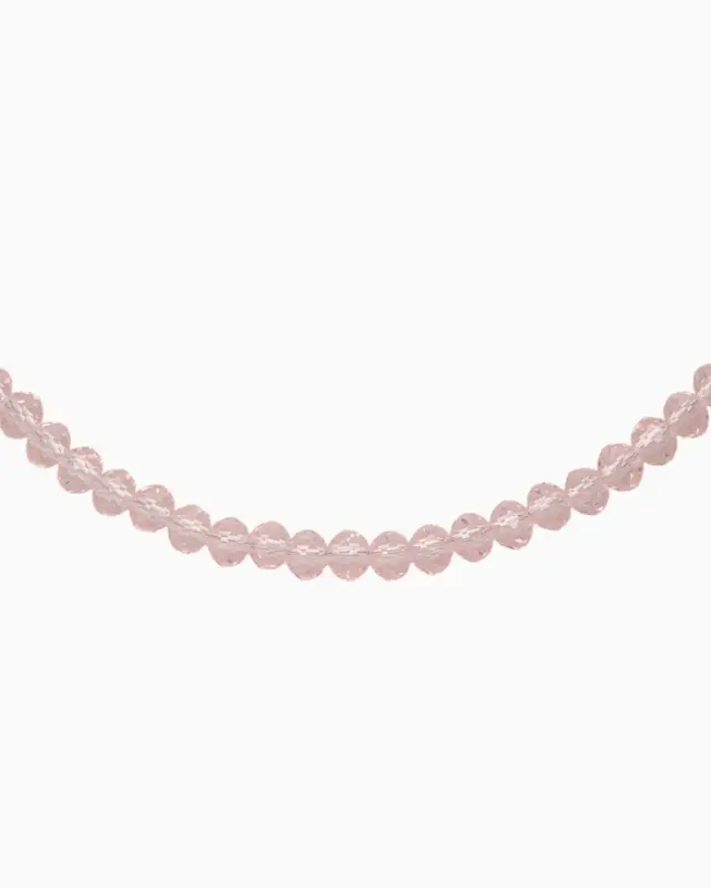 Чокер из бисера «Хрусталь», светло-розовый в серебре, 37 см + 5 см доп, цепочка