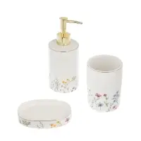 Диспенсер для жидкого мыла тм VETTA Вирджиния, 320мл, керамогранит, белый, 7x7x12 см/18см