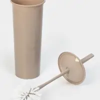 Ёршик для унитаза Idiland Rambai, d=11.5 см, h=36.5 см, с подставкой, пластик, бежевый