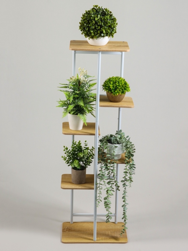 Подставка для цветов Greengo, 6 полок, 36 × 23 × 106 см, напольная, каркас металл, полки МДФ, белая Подставка для цветов Greengo, 6 полок, 36 × 23 × 106 см, напольная, каркас металл, полки МДФ, белая