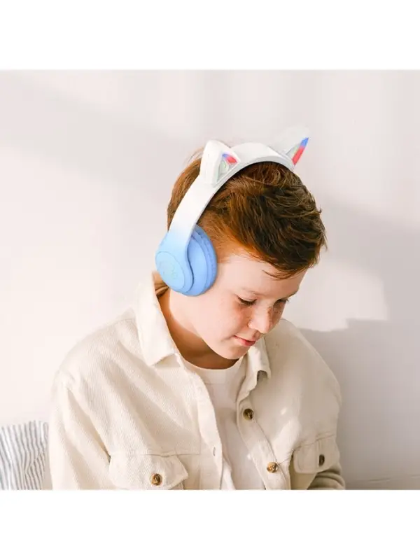 Наушники беспроводные, полноразмерные, с ушками кошки, Hoco W42, Bluetooth 5.0, с шумоподавлением, с микрофоном, 400 мАч, синие