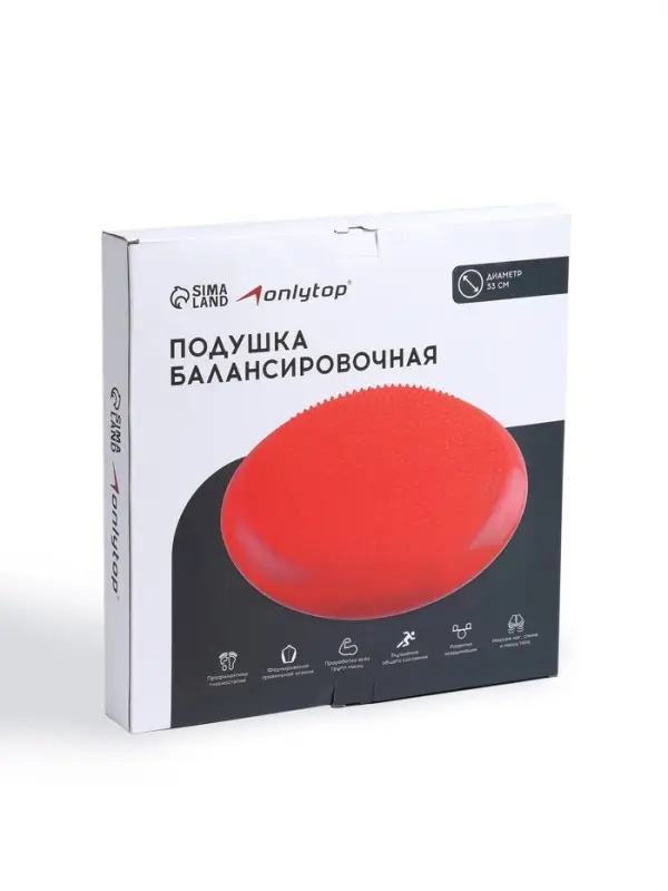 Подушка балансировочная ONLYTOP, массажная, d=35 см, МИКС
