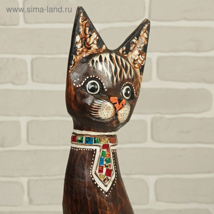 Сувенир дерево Сувенир дерево "Кошка в галстуке из мозаики" 60х12х6 см