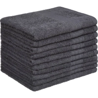 Набор полотенец махровых Luscan/бордюр 400г/м2, 50х90 серый, 10шт/уп