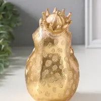 Сувенир полистоун "Лягушка в короне, читает книгу" золото 12х9,3х17 см
