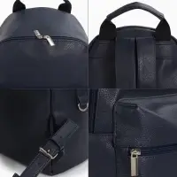 Рюкзак городской TEXTURA на молнии с карманом, размер 30&times;17&times;42 см, тёмно-синий