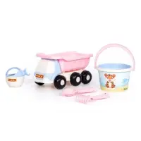 Набор игрушек для песочницы &laquo;Сафари&raquo;, 6 предметов: самосвал, ведро, ситечко, совок, грабельки, лейка, МИКС