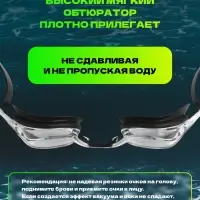 Очки для плавания ONLYTOP, набор носовых перемычек, чёрные
