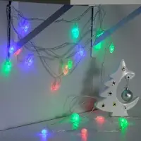 Гирлянда &laquo;Нить&raquo; 5 м с насадками &laquo;Шишки большие&raquo;, IP20, прозрачная нить, 20 LED, свечение мульти (RG/RB), мигание, 220 В