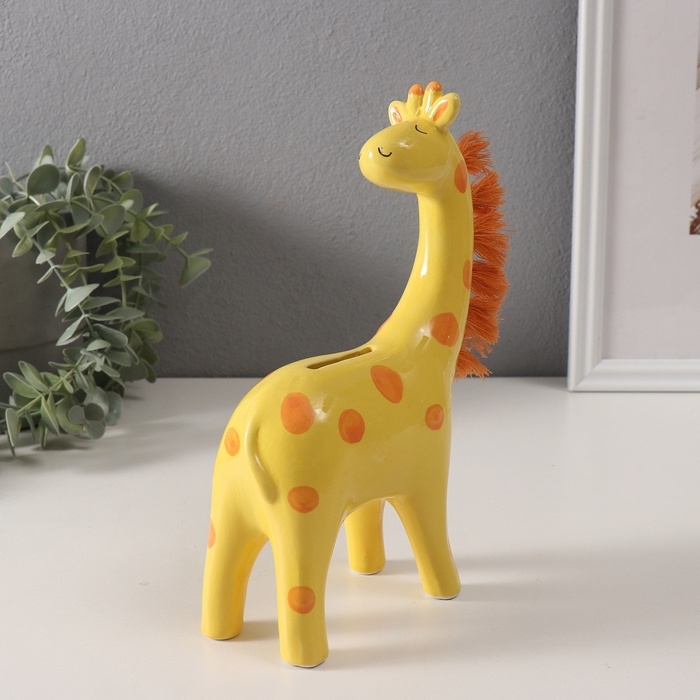 Копилка керамика Копилка керамика "Жирафик с пушистой гривой" 5,7х13,8х20,5 см