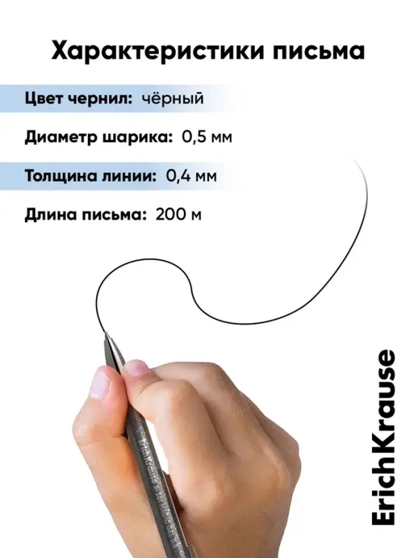 Стираемая ручка ErichKrause R=301 Magic Gel, гелевая, узел 0.5 мм, чёрная