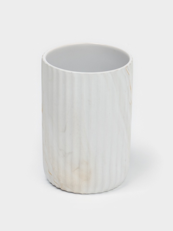 Набор для ванной "Мрамор" 4 предмета (дозатор для мыла, 2 стакана,  мыльница)