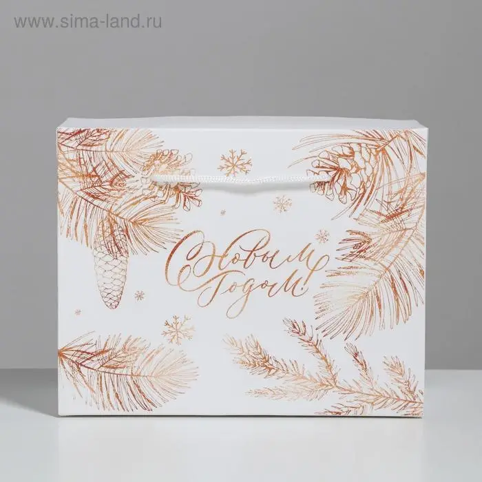 Пакет - коробка подарочный «С Новым годом», 23×18×11 см