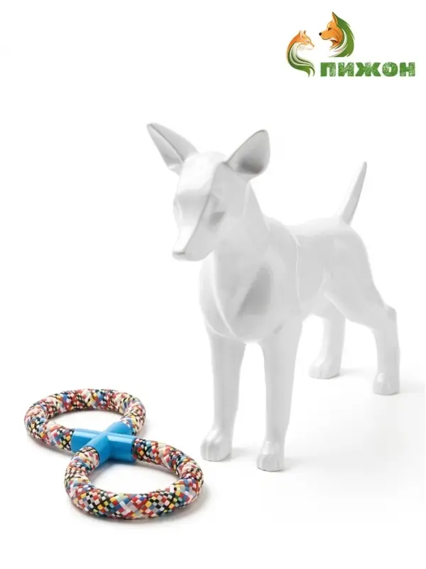 Игрушка для собак канатная &laquo;Восьмёрка&raquo;, тренировочная, до 38 см, до 260 г