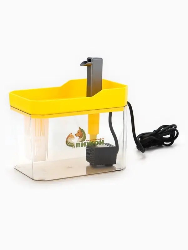 Фонтан для кошек и собак 1,5 л, 16,5 х 11,5 х 12 см, евророзетка, жёлтый Фонтан для кошек и собак 1,5 л, 16,5 х 11,5 х 12 см, евророзетка, жёлтый