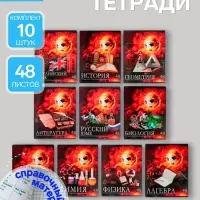 Набор предметных тетрадей Calligrata &laquo;Футбол&raquo;, 10 предметов, 48 листов, со справочным материалом, обложка из мелованного картона, блок офсет