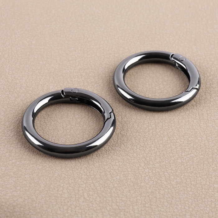 Набор для создания сумки, 4 предмета, кольцо-карабин - 2 шт, цепочка, кнопка магнитная, цвет чёрный никель