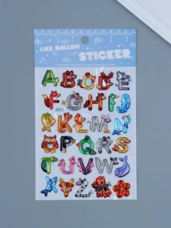 Наклейка пластик голография с металлическим отливом "Буквы" 9,5х27 см