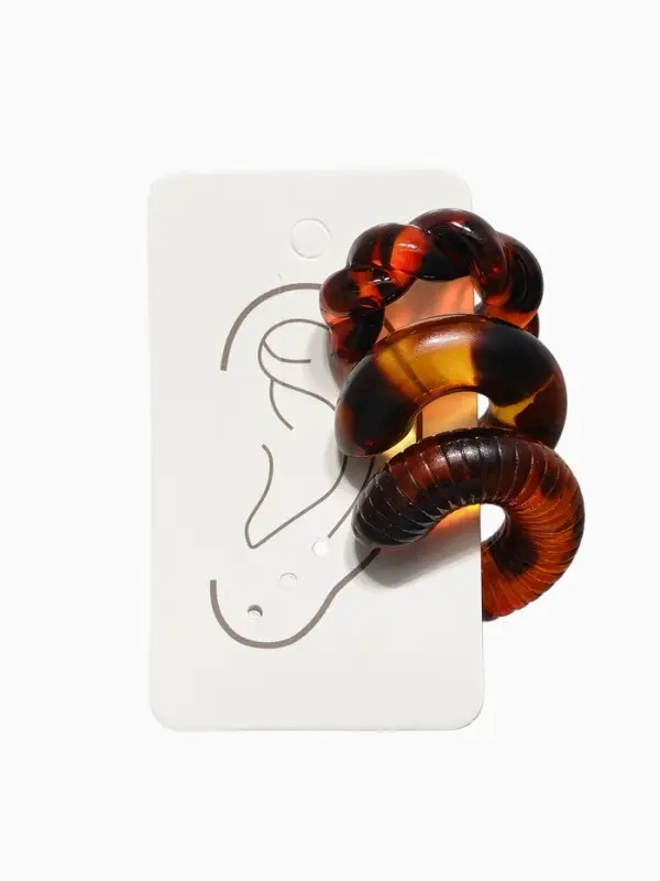 Серьги каффы «Леопард» набор 3 шт, цветные