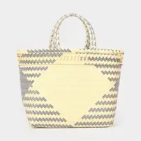 Сумка плетёная, 30&times;15&times;35 см, пластик, бежевая с чёрным