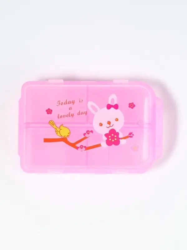 Таблетница, 9.5&times;6&times;3 см, 10 секций, розовая