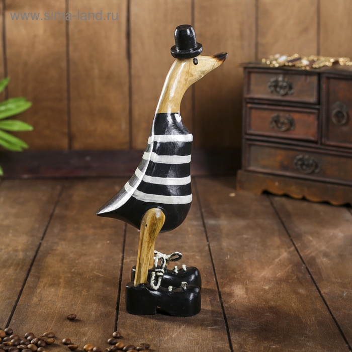 Сувенир Сувенир "Утка Матрос в тельняшке" дерево 13х9х27 см