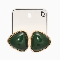 Серьги акрил &laquo;Стиль&raquo;, треугольник, цвет изумрудный прозрачный в золоте