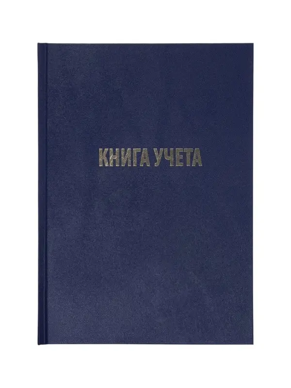 Книга учета А4, 144 листа, клетка, 200&times;290 мм, бумвинил, синий, блок офсетный