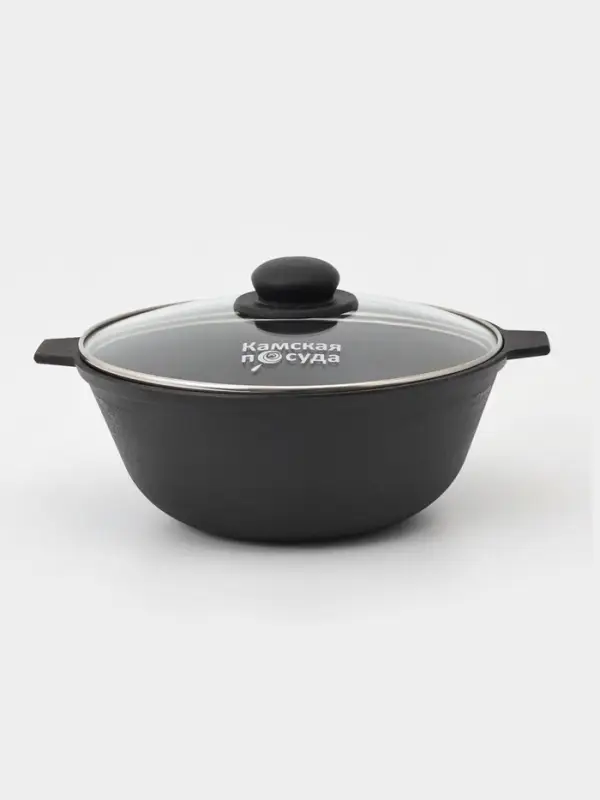 Котел литой Magma, 3 л, стеклянная крышка, чугун