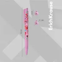 Ручка шариковая автоматическая ErichKrause ColorTouch Ladybug, узел 0.7 мм, чернила синие, покрытие Soft Touch, длина линии письма 1200 метров